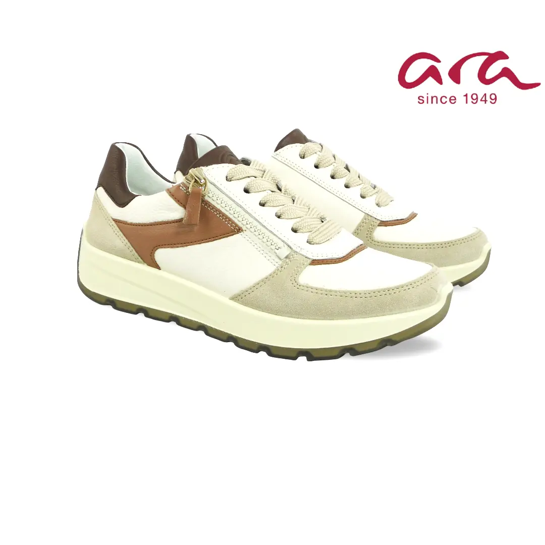 Ara beige sneaker met rits en comfortzool