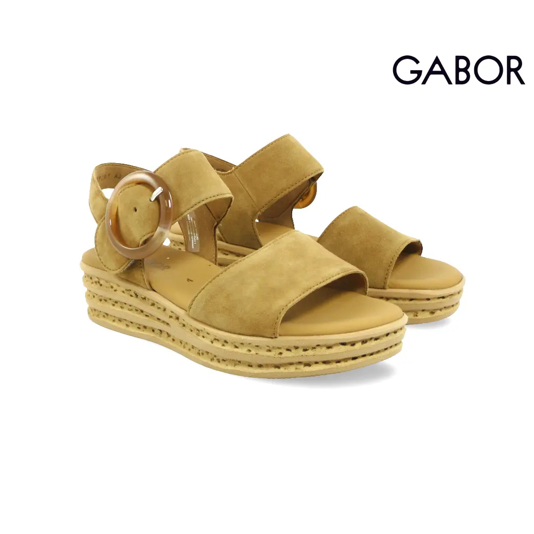 Gabor dames sandalen sattel met brede banden en ronde gesp