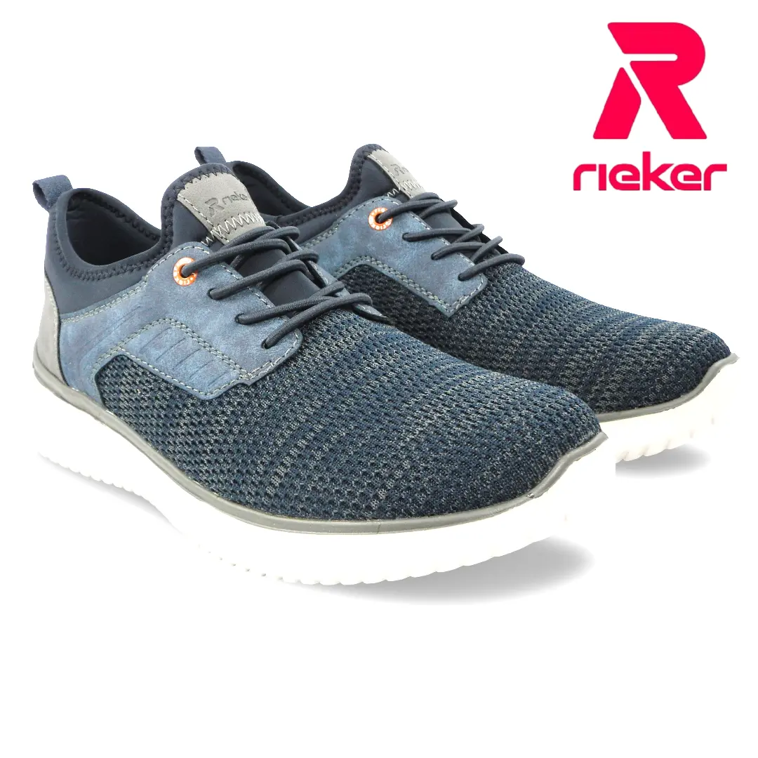 Blauwe sneaker van Reiker uit de Sport-collectie met mesh